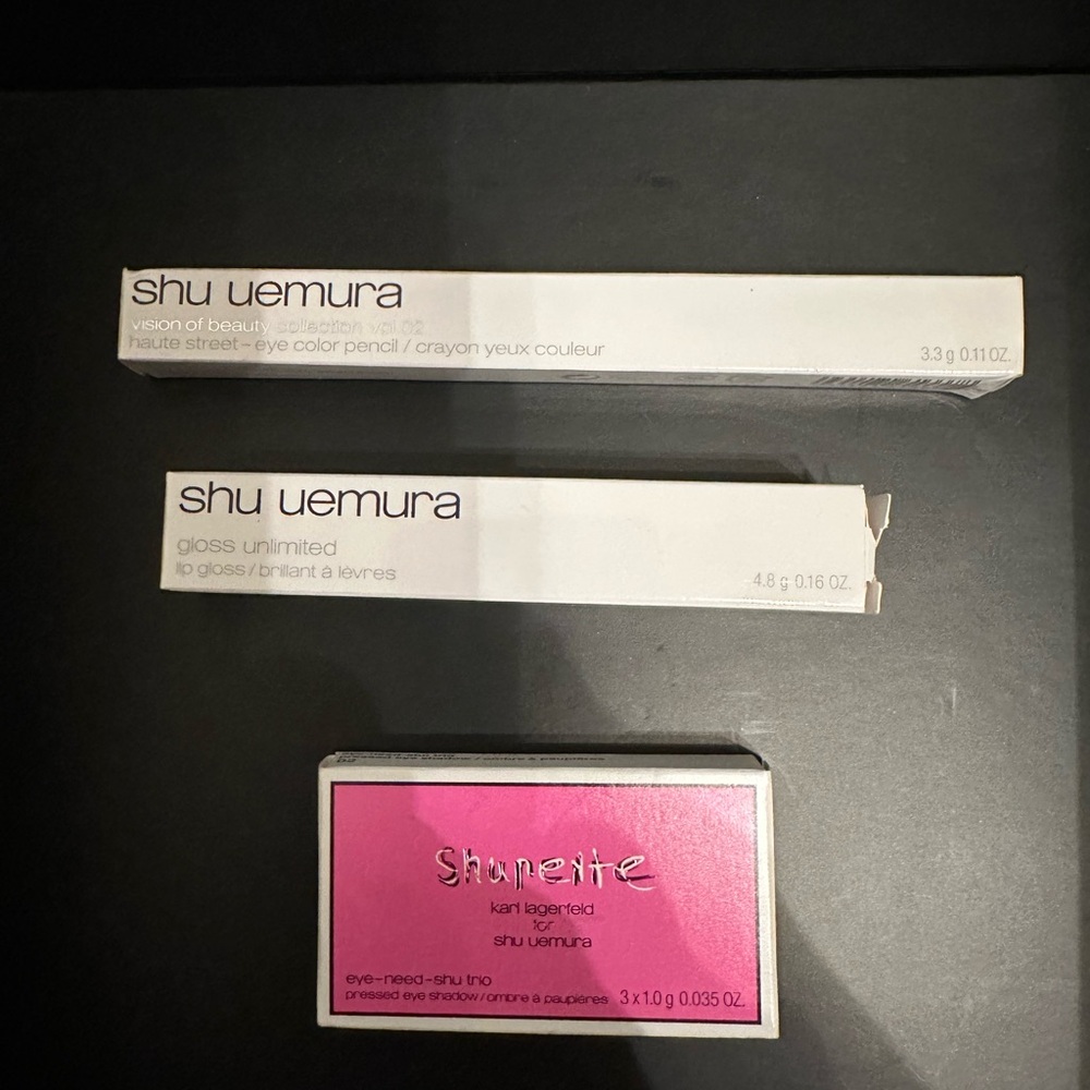 Shu Uemura- dualcolor Liner , glossunlimited + shadow set w/Karl Lagerfield